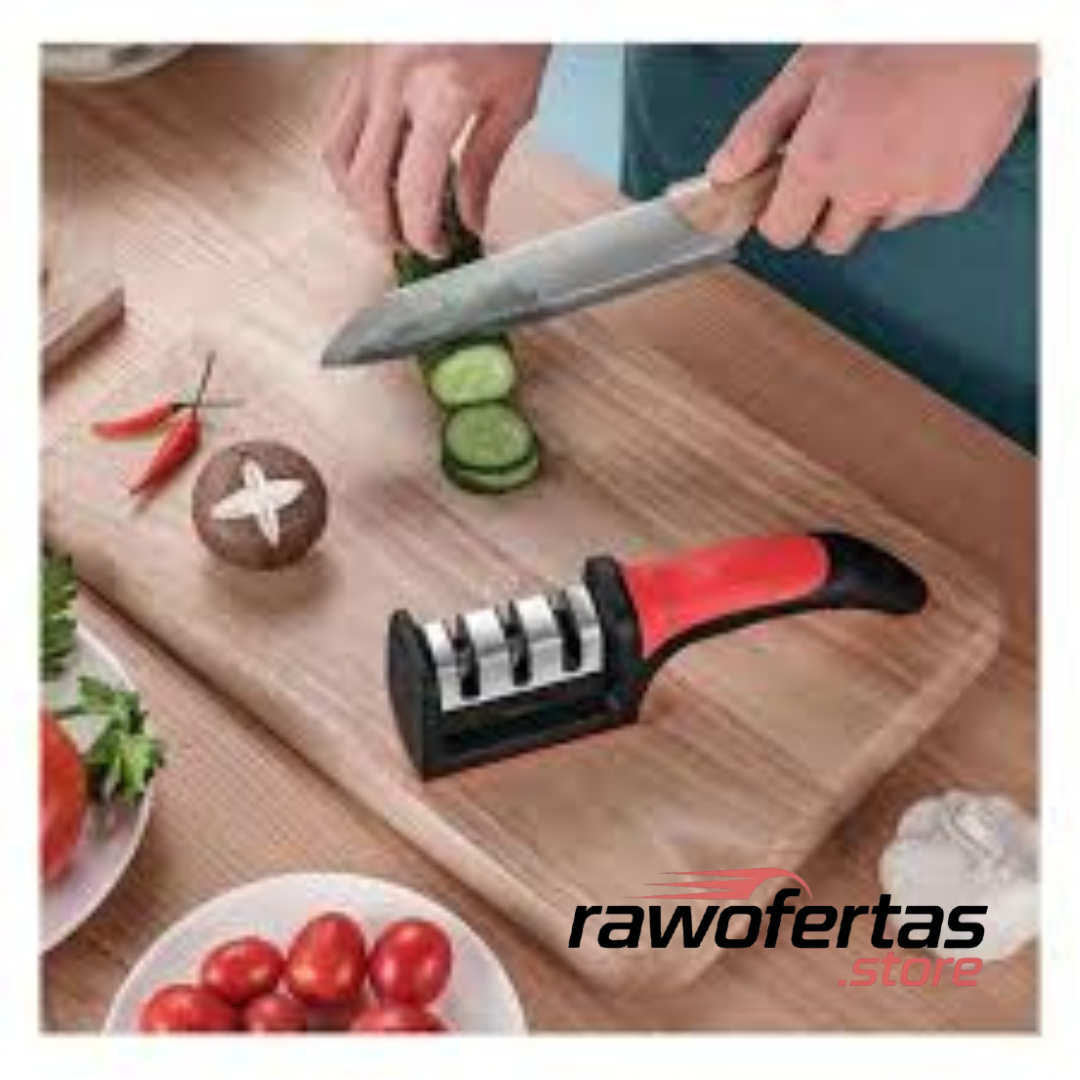 AFILADOR DE CUCHILLO DE COCINA 4 EN 1 DE ACERO INOXIDABLE