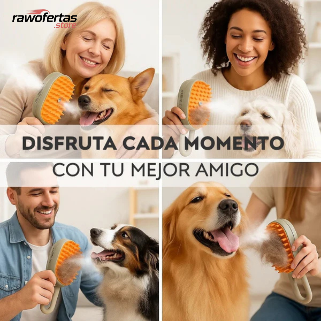 CEPILLO DE VAPOR PREMIUM 3 EN 1 PARA MASCOTA